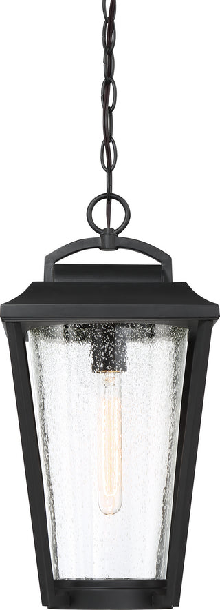 Lakeview One Light Hanging Lantern in Aged Bronze / Brass Accents