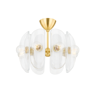 HILO Semi Flush with Aged Brass Finish