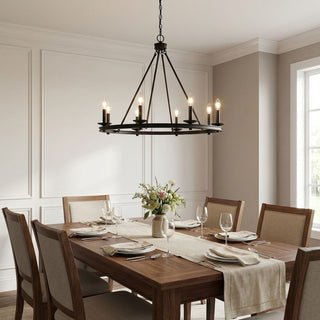 Middleton Eight Light Chandelier in Matte Black