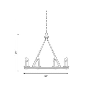 Middleton Eight Light Chandelier in Matte Black