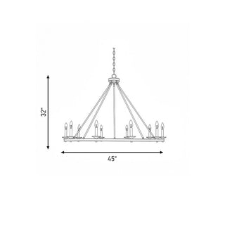 Middleton Ten Light Chandelier in Matte Black