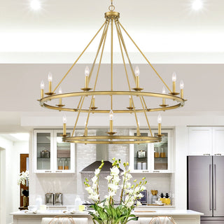 Middleton 15 Light Chandelier in Warm Brass