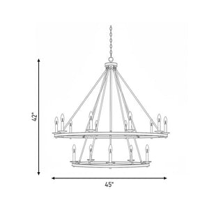 Middleton 15 Light Chandelier in Warm Brass