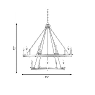 Middleton 15 Light Chandelier in Matte Black