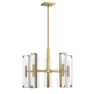Winfield Ten Light Chandelier in Warm Brass