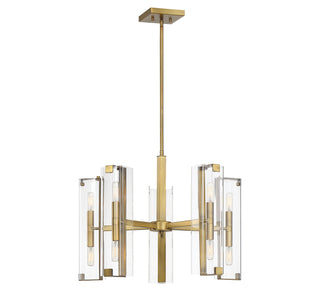 Winfield Ten Light Chandelier in Warm Brass