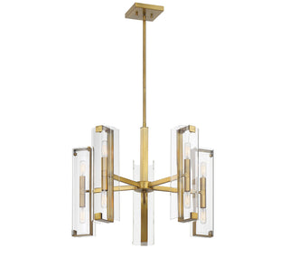 Winfield Ten Light Chandelier in Warm Brass