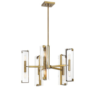 Winfield Ten Light Chandelier in Warm Brass