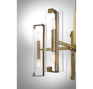 Winfield Ten Light Chandelier in Warm Brass