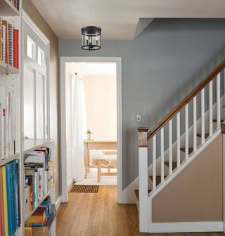 Penrose Three Light Semi-Flush Mount in Black