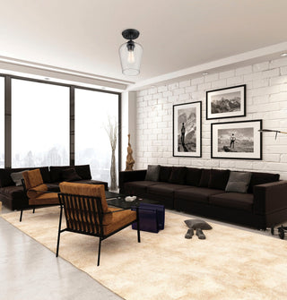Octave One Light Semi-Flush Mount in Black