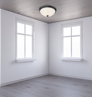 Flush Mount Two Light Flush Mount in Matte Black
