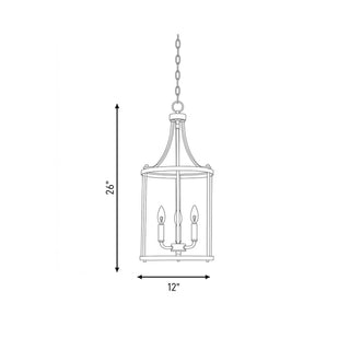 Penrose Three Light Foyer Pendant in Black