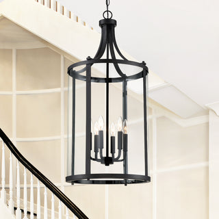 Penrose Six Light Foyer Lantern in Black