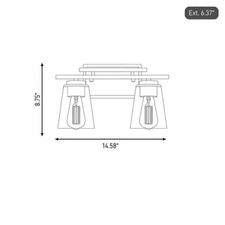 Calhoun Two Light Bath Bar in Black