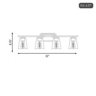 Calhoun Four Light Bath Bar in Black