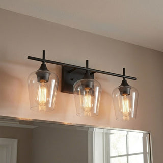 Octave Three Light Bath Bar in Black