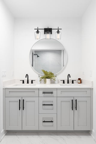 Octave Three Light Bath Bar in Black