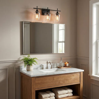 Octave Three Light Bath Bar in Black