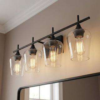 Octave Four Light Bath Bar in Black