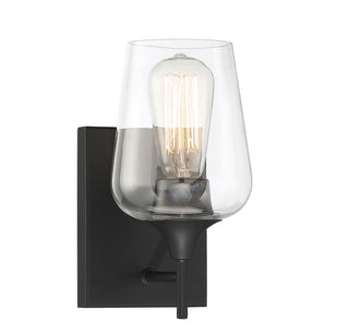Octave One Light Wall Sconce in Black