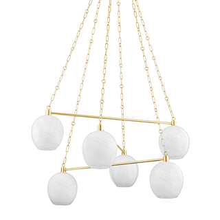 Asbury Park Chandelier with Aged Brass Finish