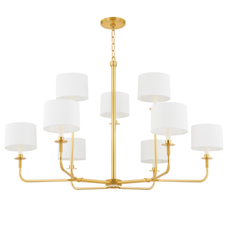 PARAMUS Chandelier with Aged Brass Finish
