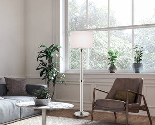 Montilla Two Light Floor Lamp in Brushed Steel