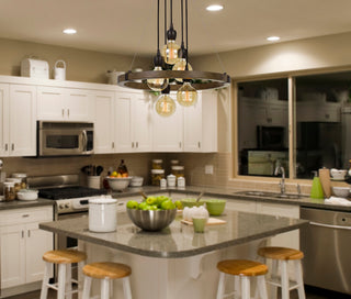 Martos Five Light Chandelier in Pine/Iron