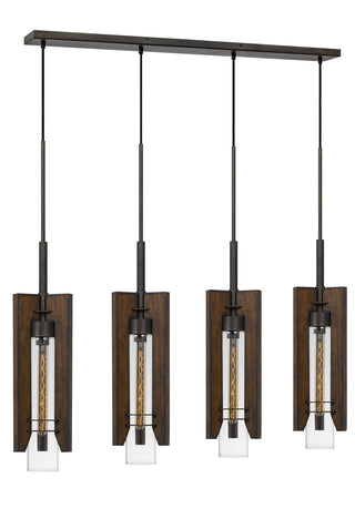 Cal Lighting - FX-3690-4 - Four Light Pendant - Almeria - Pine/Iron