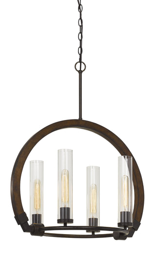 Cal Lighting - FX-3691-4 - Four Light Chandelier - Sulmona - Oak/Iron
