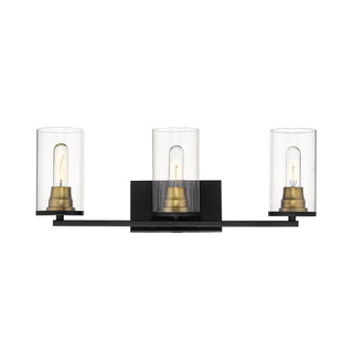 Millennium - 3493-MB/HBZ - Three Light Vanity - Pasadena - Matte Black/Heirloom Bronze