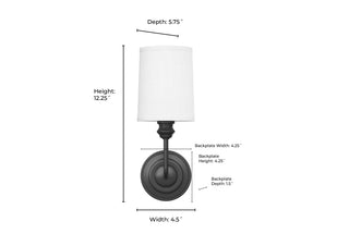 Leena 1-Light Wall Sconce Matte Black