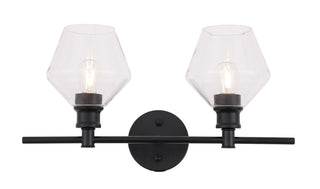 Elegant Lighting - LD2312BK - Two Light Wall Sconce - Gene - Black and Clear glass