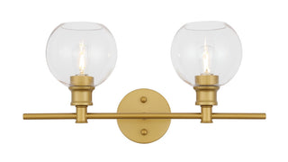 Elegant Lighting - LD2314BR - Two Light Wall Sconce - Collier - Brass and Clear glass