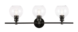 Elegant Lighting - LD2318BK - Three Light Wall Sconce - Collier - Black and Clear glass