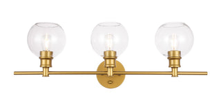 Elegant Lighting - LD2318BR - Three Light Wall Sconce - Collier - Brass and Clear glass