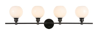 Elegant Lighting - LD2323BK - Four Light Wall Sconce - Collier - Black and Frosted white glass