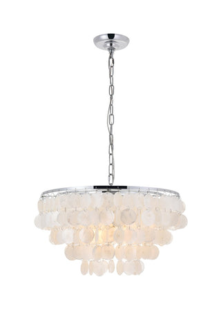 Elegant Lighting - LD5050D20C - Four Light Pendant - Selene - Chrome and White