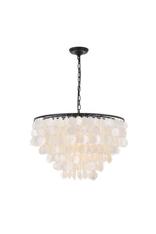 Elegant Lighting - LD5050D24BK - Six Light Pendant - Selene - Black and White