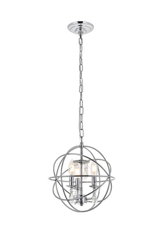 Elegant Lighting - LD5055D12C - Three Light Pendant - Wallace - Chrome and Clear