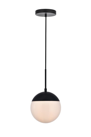 Elegant Lighting - LD6026BK - One Light Pendant - Eclipse - Black and frosted white