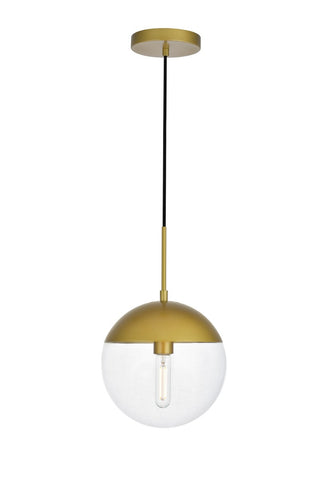 Elegant Lighting - LD6037BR - One Light Pendant - Eclipse - Brass and Clear