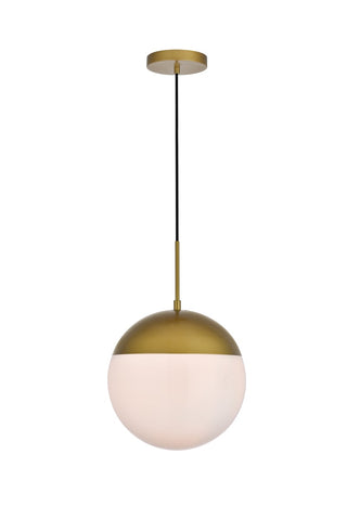 Elegant Lighting - LD6042BR - One Light Pendant - Eclipse - Brass and frosted white