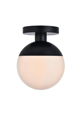 Elegant Lighting - LD6050BK - One Light Flush Mount - Eclipse - Black and frosted white