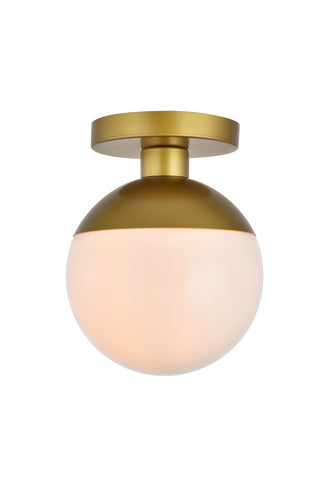 Elegant Lighting - LD6054BR - One Light Flush Mount - Eclipse - Brass and frosted white