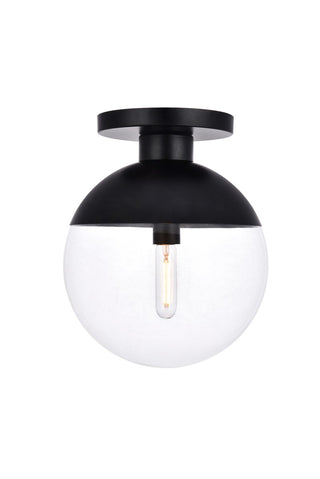 Elegant Lighting - LD6057BK - One Light Flush Mount - Eclipse - Black and Clear