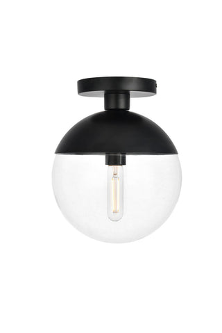 Elegant Lighting - LD6063BK - One Light Flush Mount - Eclipse - Black and Clear