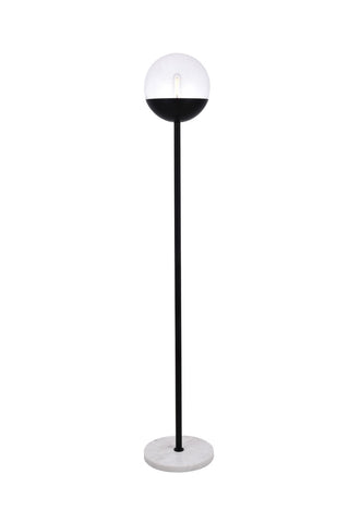 Elegant Lighting - LD6147BK - One Light Floor Lamp - Eclipse - Black and Clear