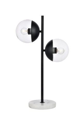 Elegant Lighting - LD6153BK - Two Light Table Lamp - Eclipse - Black and Clear